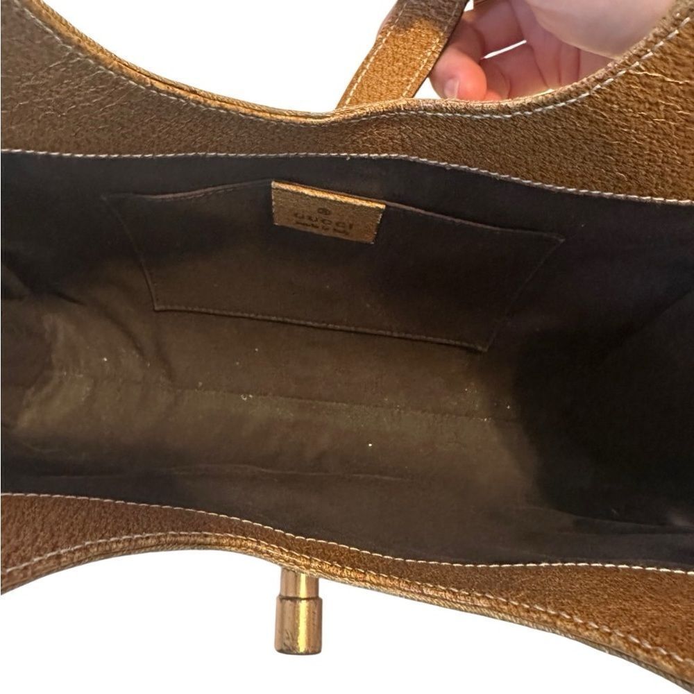 Gucci Brown Shoulder Bag with Bamboo Detail - Picture 11 of 13